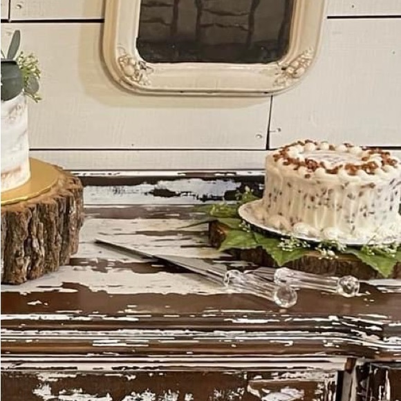 Tree trunk wood serving display stand - Picture 2 of 7